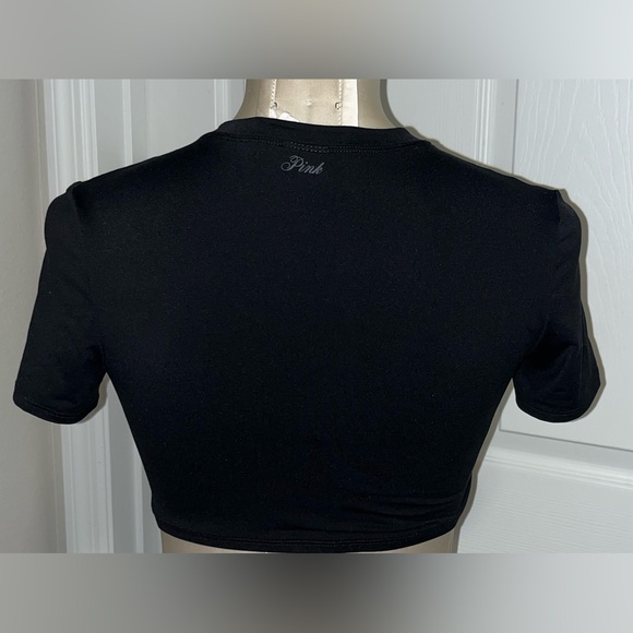 PINK Victoria's Secret Black Crop Top w/ elastic bottom - Picture 5 of 7